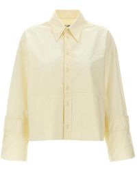 MM6 by Maison Margiela - Cotton Shirt With Front Logo Print - Lyst