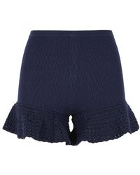 Self-Portrait - Viscose Blend Shorts - Lyst