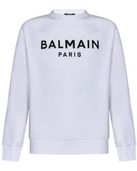 Balmain - Organic Cotton Crewneck Sweatshirt - Lyst