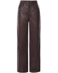 ROTATE BIRGER CHRISTENSEN - Straight-Leg Leather Trousers - Lyst