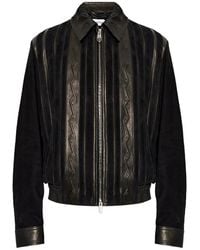 Versace - Leather Outerwear - Lyst