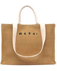 Marni - Fabric Rafia Effect Shopping Bag - Lyst