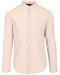 Emporio Armani - Mandarin Collar Shirt - Lyst