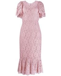 Dolce & Gabbana - Lace Knee Length Dress - Lyst