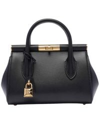 Dolce & Gabbana - Leather Shoulder Bag With Dg Logo - Lyst