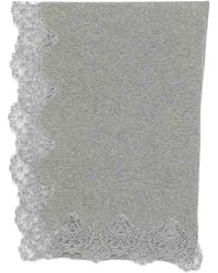 Ermanno Scervino - Pure Cashmere Scarf With Lace - Lyst