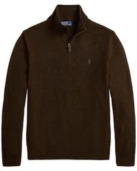 Polo Ralph Lauren - Wool Sweater With Zip-Up Collar - Lyst