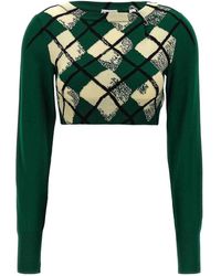 Burberry - Argyle Pattern Sweater - Lyst