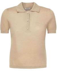 Moncler - Cotton Polo Shirt With Embroidered Logo - Lyst