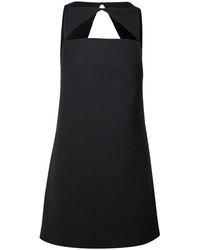 Versace - Black Virgin Wool Blend Dress - Lyst