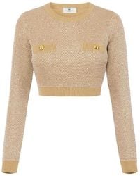 Elisabetta Franchi - Wool Crewneck Sweater - Lyst