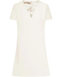 Valentino Garavani - Crepe Mini Dress With Bow Detail - Lyst