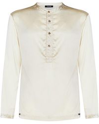 Tom Ford - Pearl-colored Stretch Silk Pajama Shirt - Lyst