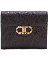Ferragamo - Gancini Grained Leather Compact Wallet - Lyst