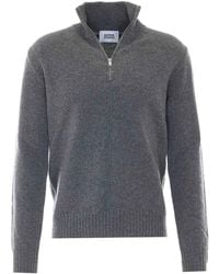 Alpha Studio - Cardigan With Half Zip Closure - Lyst