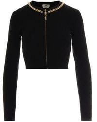 Elisabetta Franchi - Tricot Cropped Cardigan - Lyst