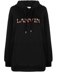 Lanvin - Logo Oversized Cotton Hoodie - Lyst
