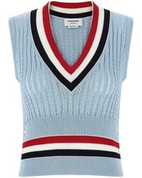 Thom Browne - Rwb Cropped Knit Vest - Lyst