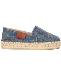 Etro - Jacquard Cotton Denim Espadrilles - Lyst