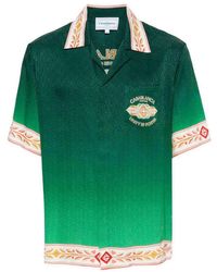 Casablancabrand - Cuban Collar Short Sleeve Shirt - Lyst