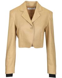 Max Mara - Linen Diagonal Crop Jacket - Lyst