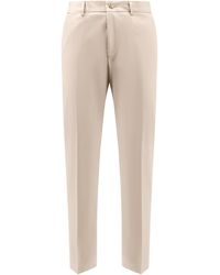 BOSS - Cotton And Silk Trousers - Lyst