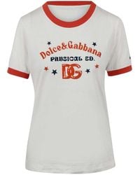 Dolce & Gabbana - Crew-Neck T-Shirt With A Vintage Print - Lyst
