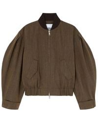 Ganni - Light Wool Melange Bomber Jacket - Lyst