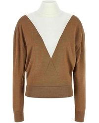 Rabanne - Sweater With Perforated Intarsia - Lyst