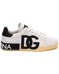 Dolce & Gabbana - `portofino` Sneakers With `dg` Logo Print - Lyst