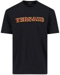 Versace - Logo-appliqué Cotton T-shirt - Lyst