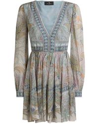 Etro - Short Silk Dress - Lyst