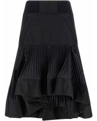 Sacai - Pleated Insert Skirt - Lyst