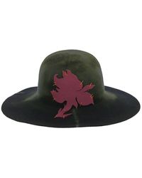 Borsalino - Black Hat In Rabbit With Abstract Print - Lyst
