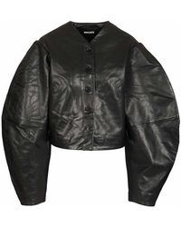 ROTATE BIRGER CHRISTENSEN - Fitted Leather Jacket - Lyst