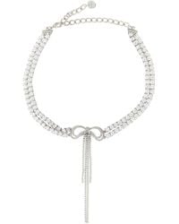Self-Portrait - Double Crystal Bow' Necklace - Lyst