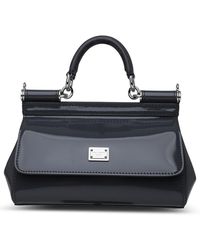 Dolce & Gabbana - Small Sicily Bag In Anthracite Patent Leather - Lyst