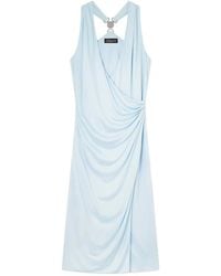 Versace - Draped Midi Dress With V-Neckline - Lyst