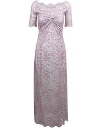Rabanne - Long Lace Dress With Induction - Lyst
