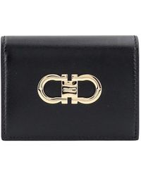 Ferragamo - Leather Wallet With Iconic Gancini Detail - Lyst
