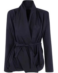 Maria Calderara - Drapped Shirtcotton Twill Drapped Shirt - Lyst
