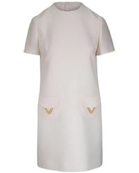 Valentino Garavani - Vlogo Signature Wool And Silk Dress - Lyst