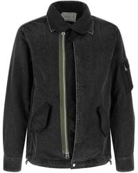 Sacai - Nylon Insert Denim Jacket - Lyst