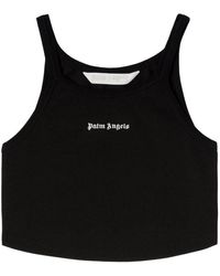 Palm Angels - Embroidered Logo Crop Top With - Lyst