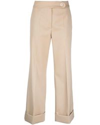 Lanvin - Mid-Rise Cropped Wool Trousers - Lyst