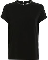 Brunello Cucinelli - Embellished Crewneck T-Shirt - Lyst