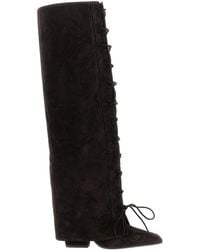 Paris Texas - Jane Fold Over Lace Up Boots - Lyst
