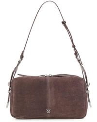 Pinko - Keeper Bag Medium Suede Shoulder Bag - Lyst