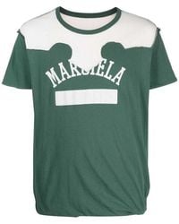 Maison Margiela - Logo Print Distressed T-Shirt - Lyst