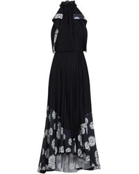 Lanvin - Floral Print Plated Maxi Dress - Lyst